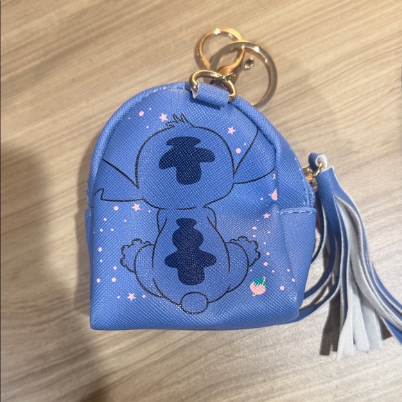 Disney Stitch Blue Keychain Pouch with Tassel - Picture 3 of 4